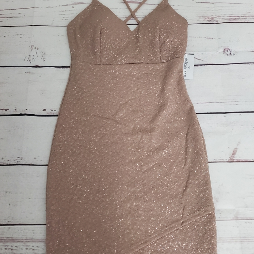 Windsor Glow in Glitter Dress in taupe - Picture 5 of 11